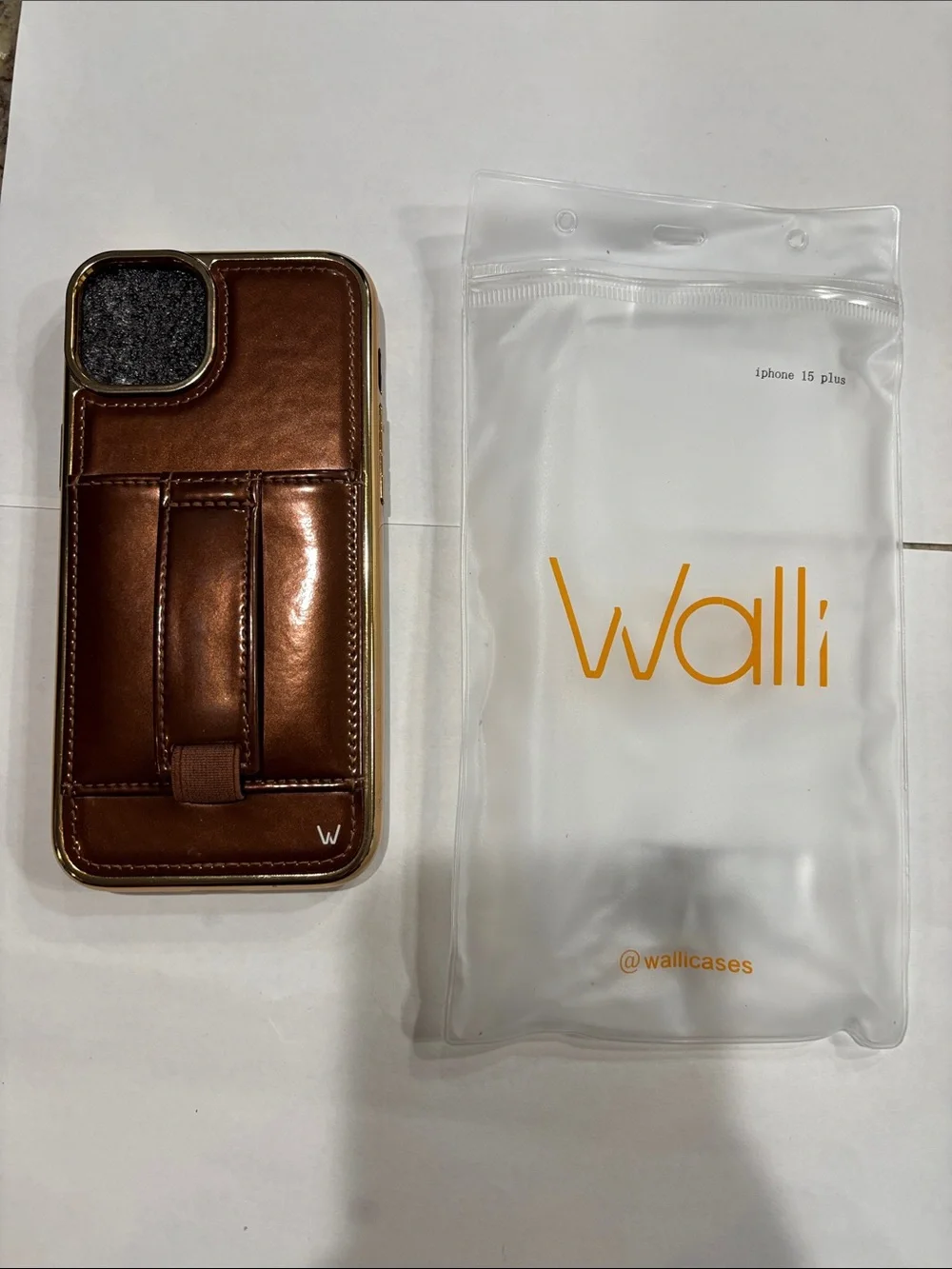 Wallis Brown Leather-Look iPhone Case with Back Hand Strap